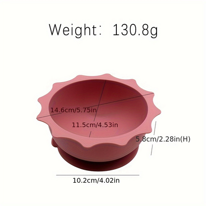 Silicone material, with suction cup base, anti-tipping cat feeder/water bowl - 1 piece