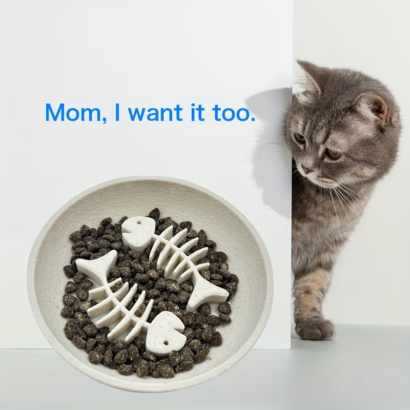 Slow-feeding bowl for cats - anti-choking, suitable for both dry and wet cat food.