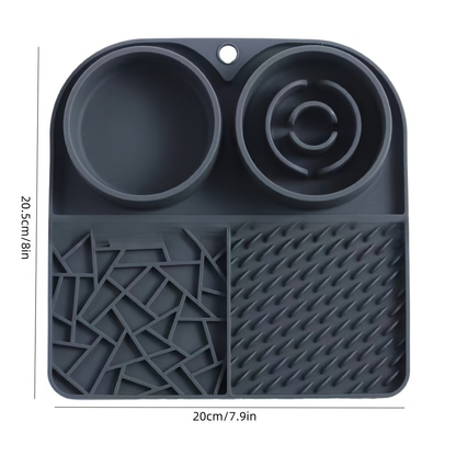 1 silicone slow-feeder for pet cats, non-slip suction cup type