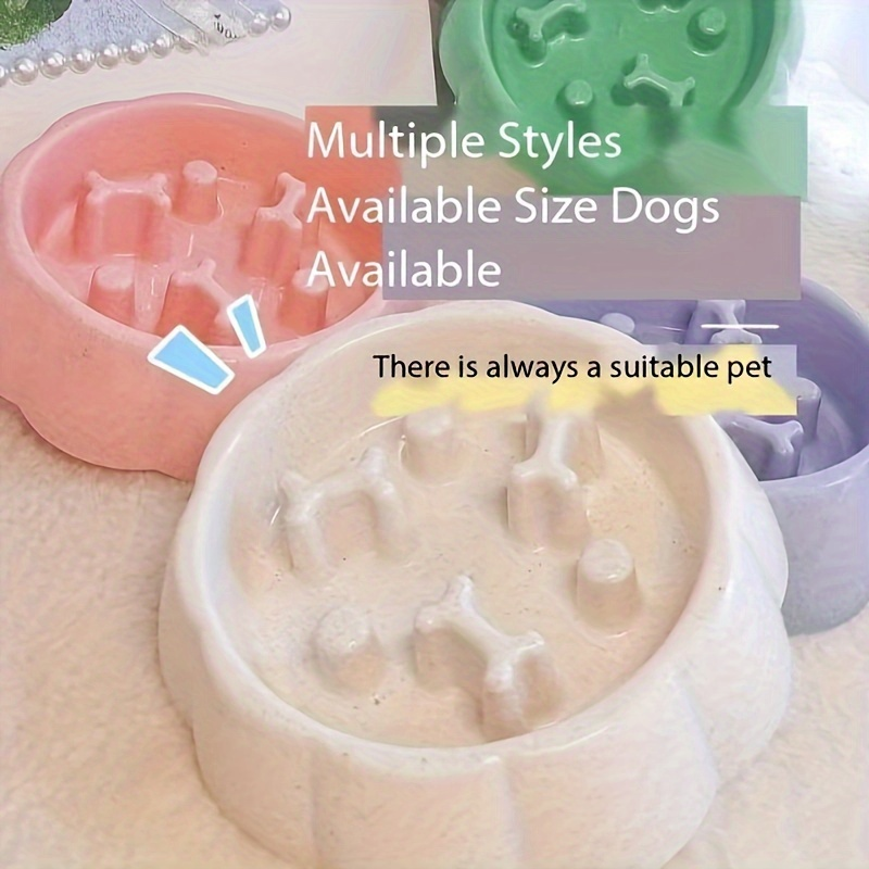 Slow-feed bowl suitable for small to medium-sized dogs - anti-tipping design, made of plastic