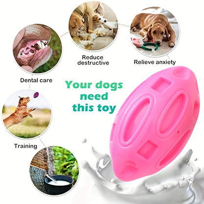 1 durable, chewable rubber dog chew ball with a sound-producing mechanism