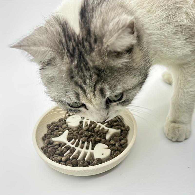 Slow-feeding bowl for cats - anti-choking, suitable for both dry and wet cat food.
