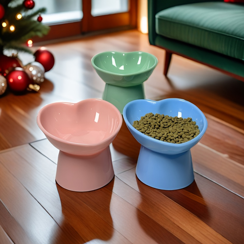 Tall Pet Bowl | Elevated neck to prevent tipping, plastic base to prevent spills