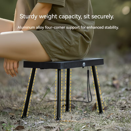 Portable folding stool, suitable for outdoor fishing, camping and home use.