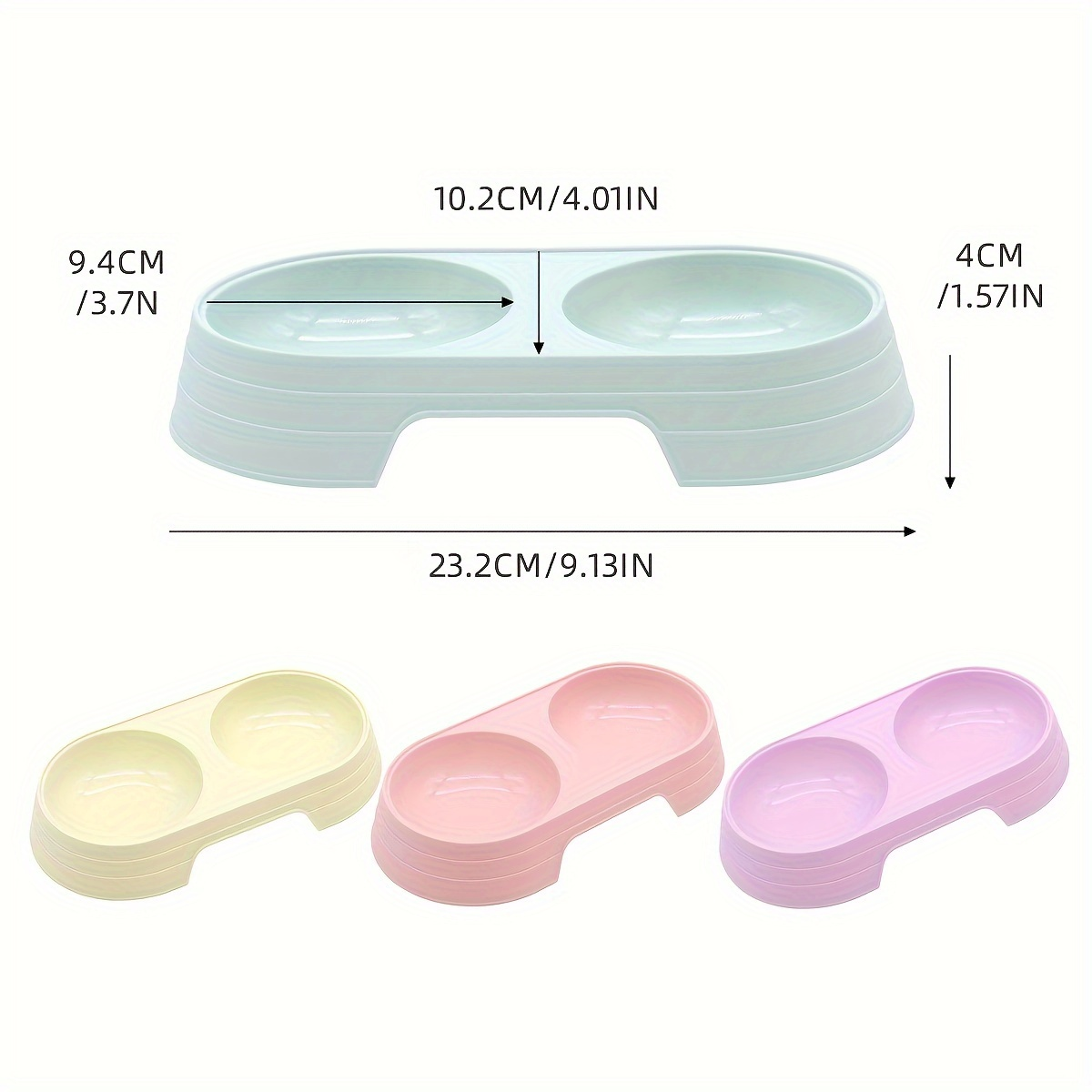 Dual-basin cat feeder - 2-in-1 food and water station, made of durable PP material