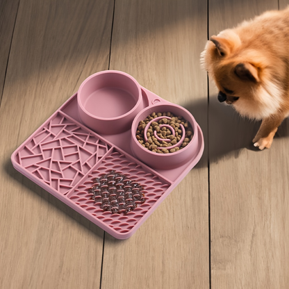 1 silicone slow-feeder for pet cats, non-slip suction cup type
