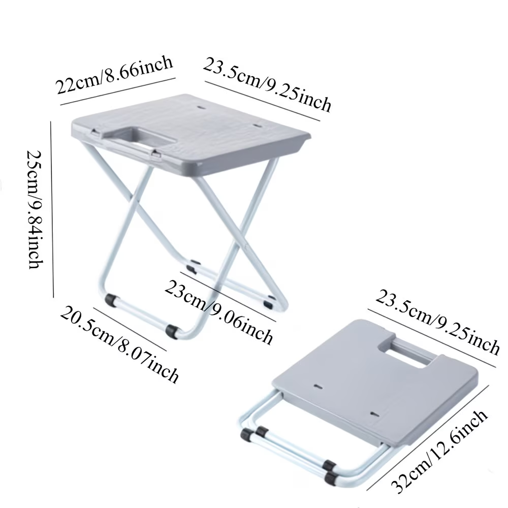 Outdoor camping folding chair, plastic picnic stool, foldable iron leg stool
