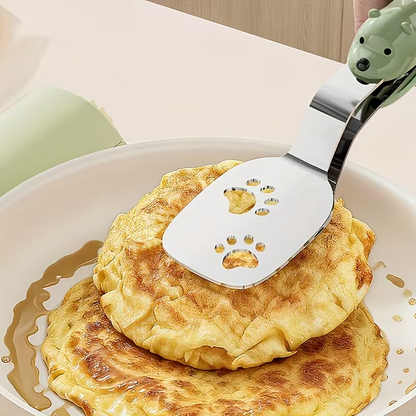 Portable stainless steel fish spatula, can be used as both a tong and a spatula.