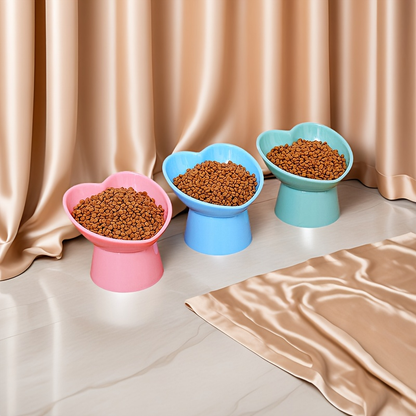 Tall Pet Bowl | Elevated neck to prevent tipping, plastic base to prevent spills