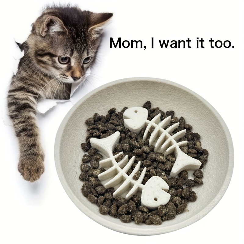 Slow-feeding bowl for cats - anti-choking, suitable for both dry and wet cat food.