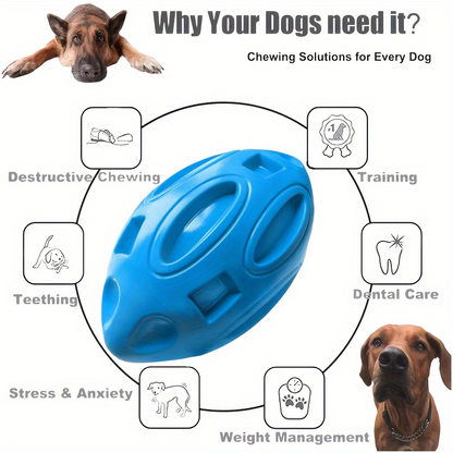 1 durable, chewable rubber dog chew ball with a sound-producing mechanism