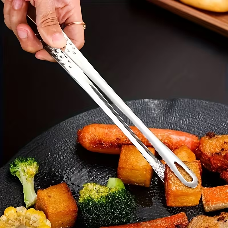 2-Piece Stainless Steel Tongs | Rust-proof, scratch-resistant, suitable for BBQ