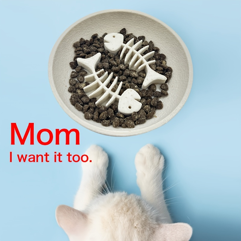 Slow-feeding bowl for cats - anti-choking, suitable for both dry and wet cat food.