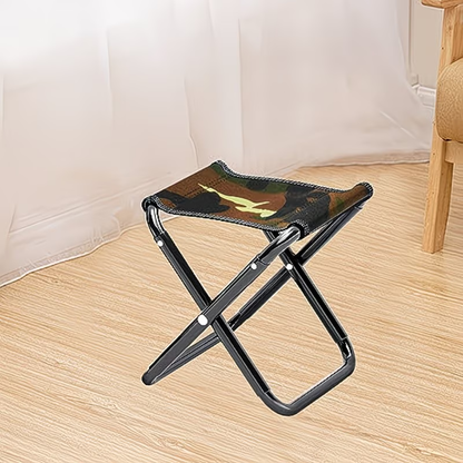 Camouflage Camping Stool | Folding Lightweight Portable Iron Stool, Small Folding Chair