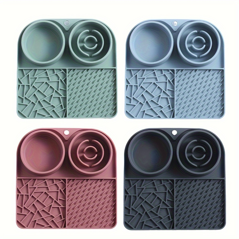 1 silicone slow-feeder for pet cats, non-slip suction cup type