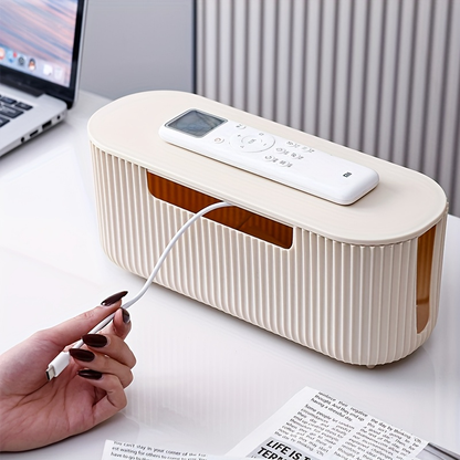 One frosted white storage box, suitable for power outlets.