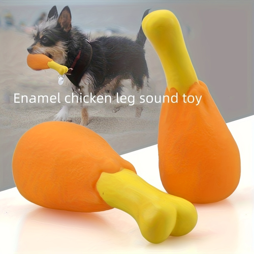 1 Chicken Leg Dog Toy - Durable, non-toxic rubber material suitable for all breeds