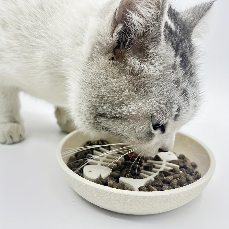 Slow-feeding bowl for cats - anti-choking, suitable for both dry and wet cat food.