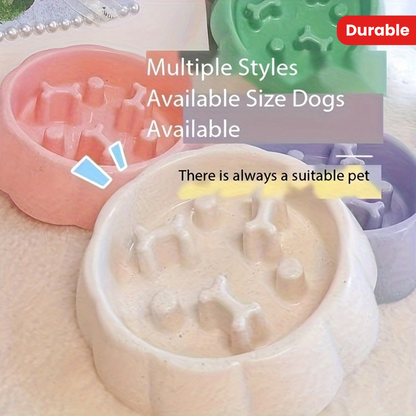 Slow-feed bowl suitable for small to medium-sized dogs - anti-tipping design, made of plastic