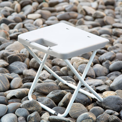Outdoor camping folding chair, plastic picnic stool, foldable iron leg stool