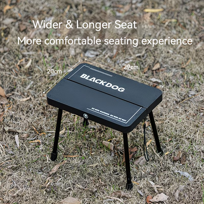 Portable folding stool, suitable for outdoor fishing, camping and home use.