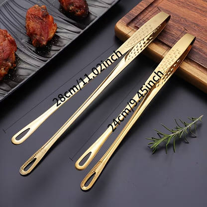2-Piece Stainless Steel Tongs | Rust-proof, scratch-resistant, suitable for BBQ