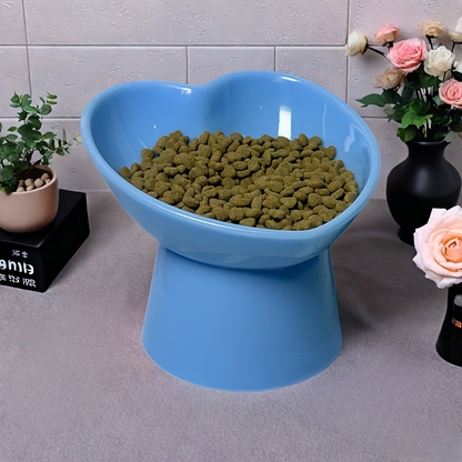 Tall Pet Bowl | Elevated neck to prevent tipping, plastic base to prevent spills