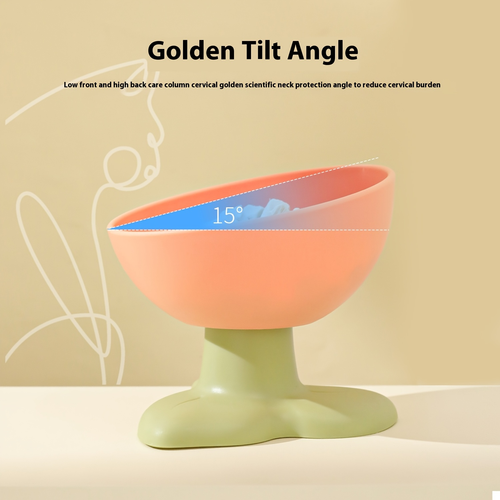 One non-slip base and anti-tipping angle pet booster bowl, made of non-toxic PP material.