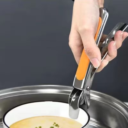 2-Piece Stainless Steel Clamping Pliers | Non-slip, Heavy Duty Anti-scalding