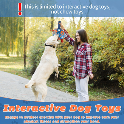 Rubber dog soccer ball with tug-of-war straps and an air tube, suitable for puppies and adult dogs.