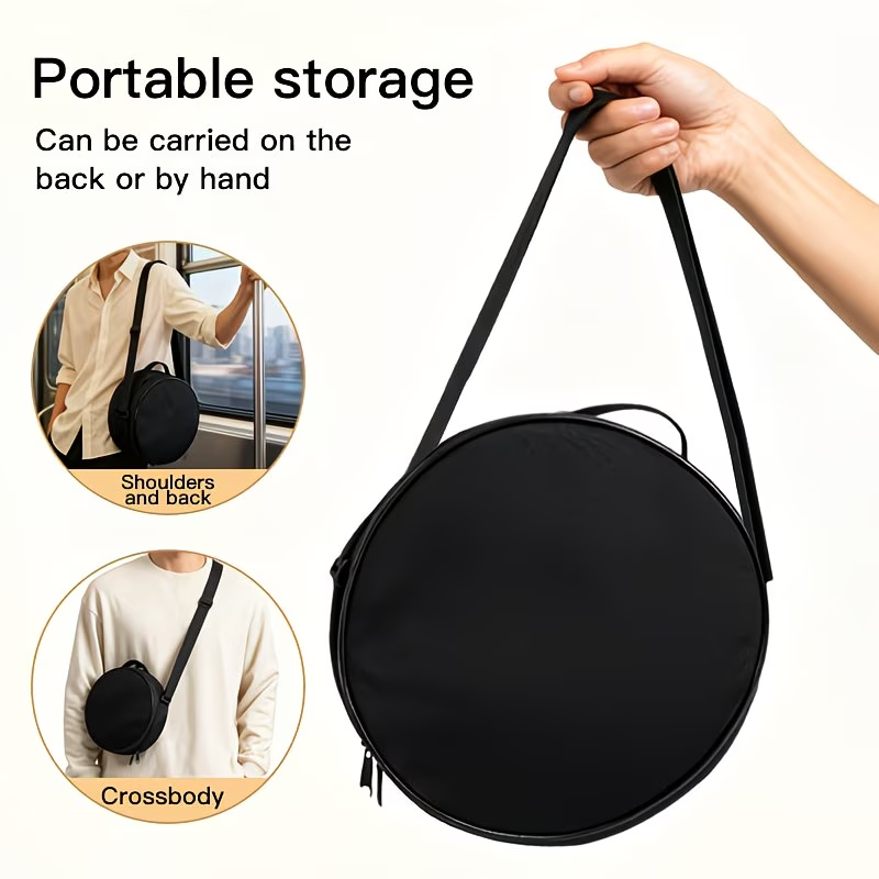 Folding Stool Storage Bag | Durable Black, Polyester Fiber Material
