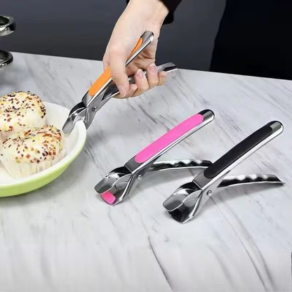 2-Piece Stainless Steel Clamping Pliers | Non-slip, Heavy Duty Anti-scalding