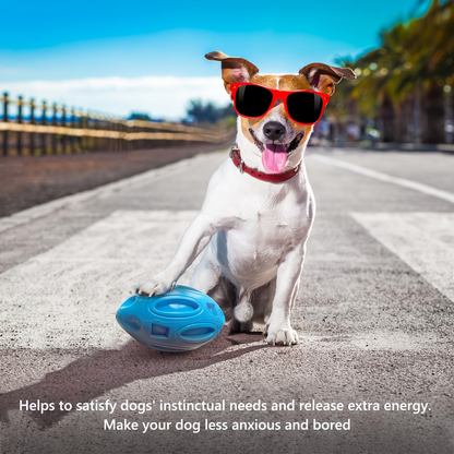 1 durable, chewable rubber dog chew ball with a sound-producing mechanism