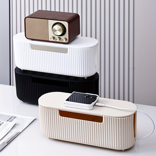 One frosted white storage box, suitable for power outlets.